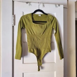 Olive Green Long Sleeve Bodysuit